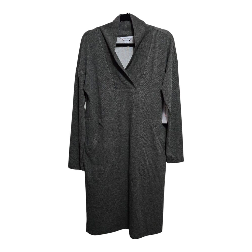 Liz Claiborne Dress Gray Size Small Pockets Business Casual Dark Academia NEW